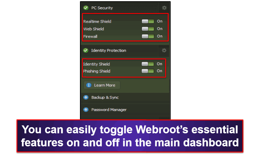 Webroot Ease of Use and Setup