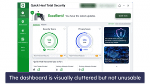 Quick Heal Ease of Use & Setup — Easy to Install, but the User Interface Is Clunky