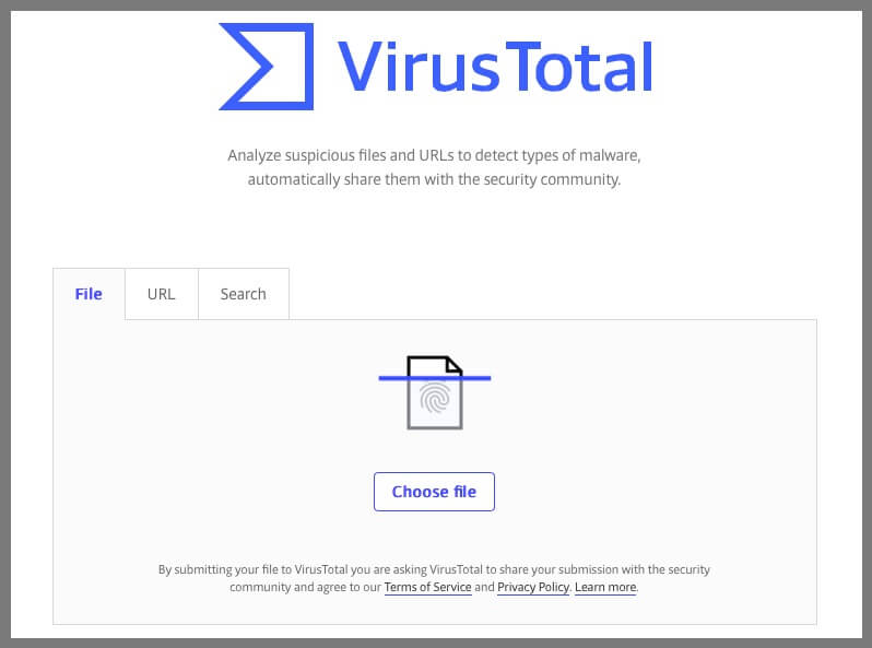2. VirusTotal (다운로드를 요구하지 않음)