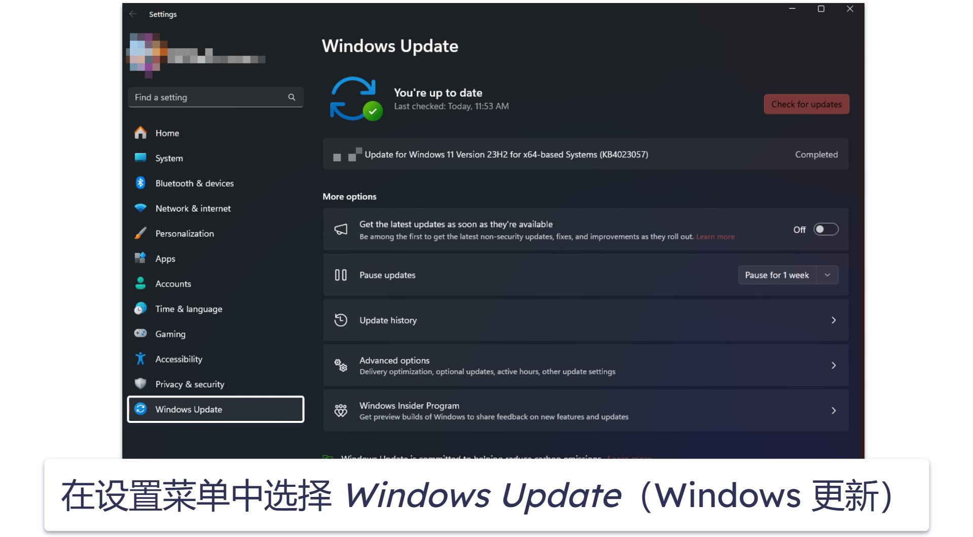 Windows 11 更新步骤