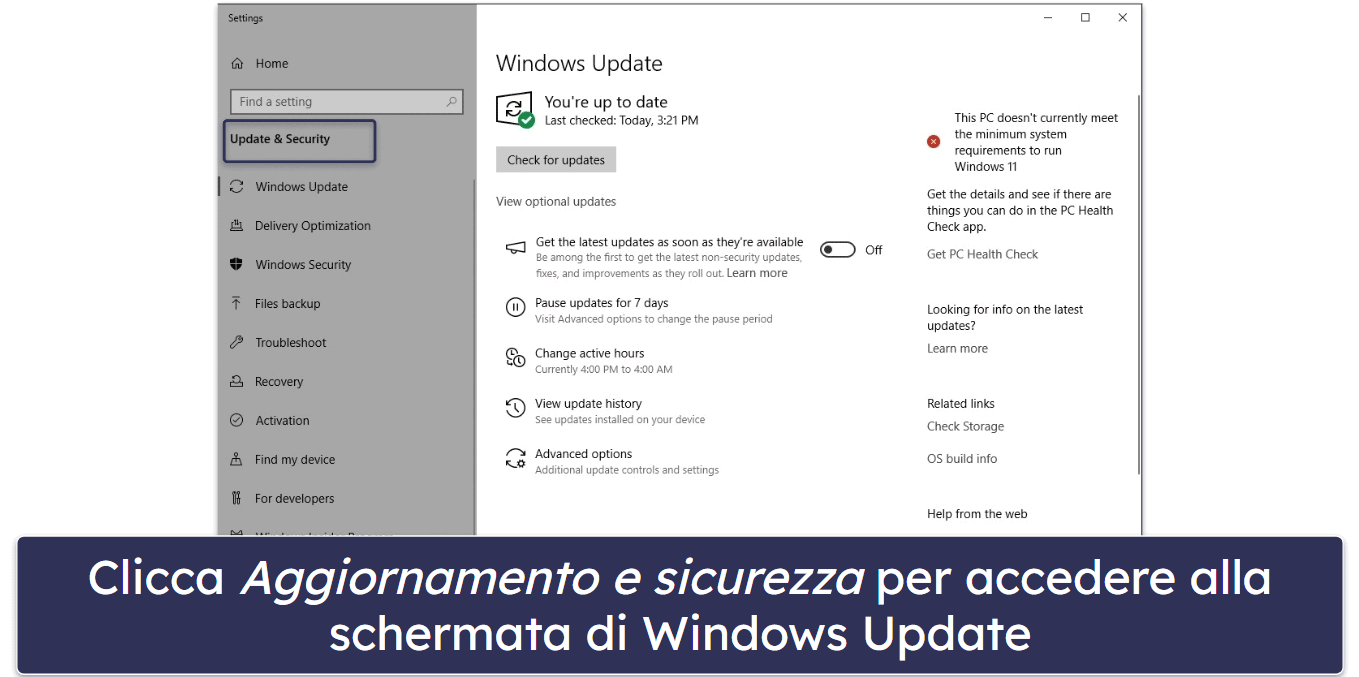 Come aggiornare Windows 10