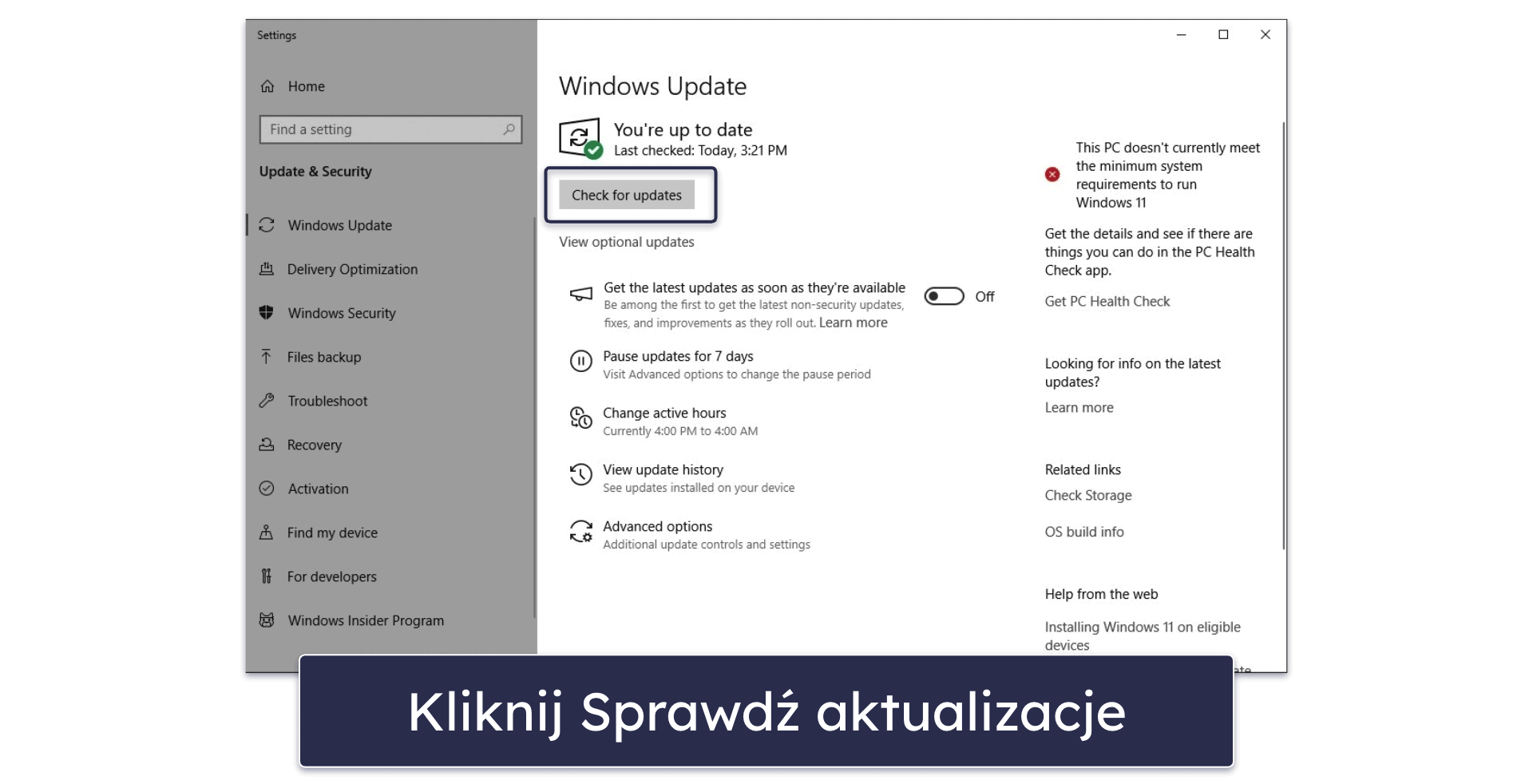 Aktualizacja systemu Windows 10