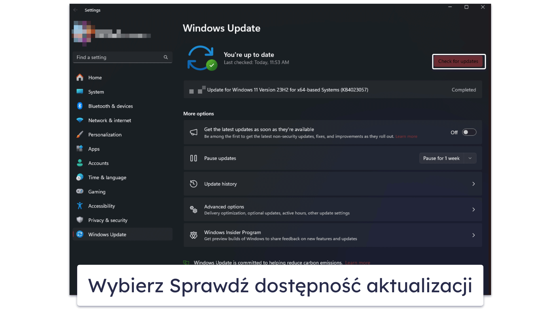 Aktualizacja systemu Windows 11