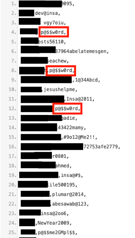 Report: Ethiopian INSA Agents Hacked: 142 agents chose the predictable password ‘P@$$w0rd’