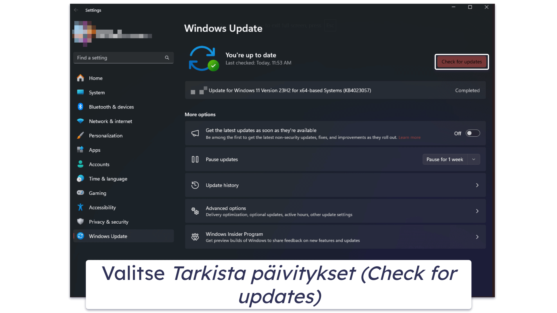 Kuinka päivittää Windows 11