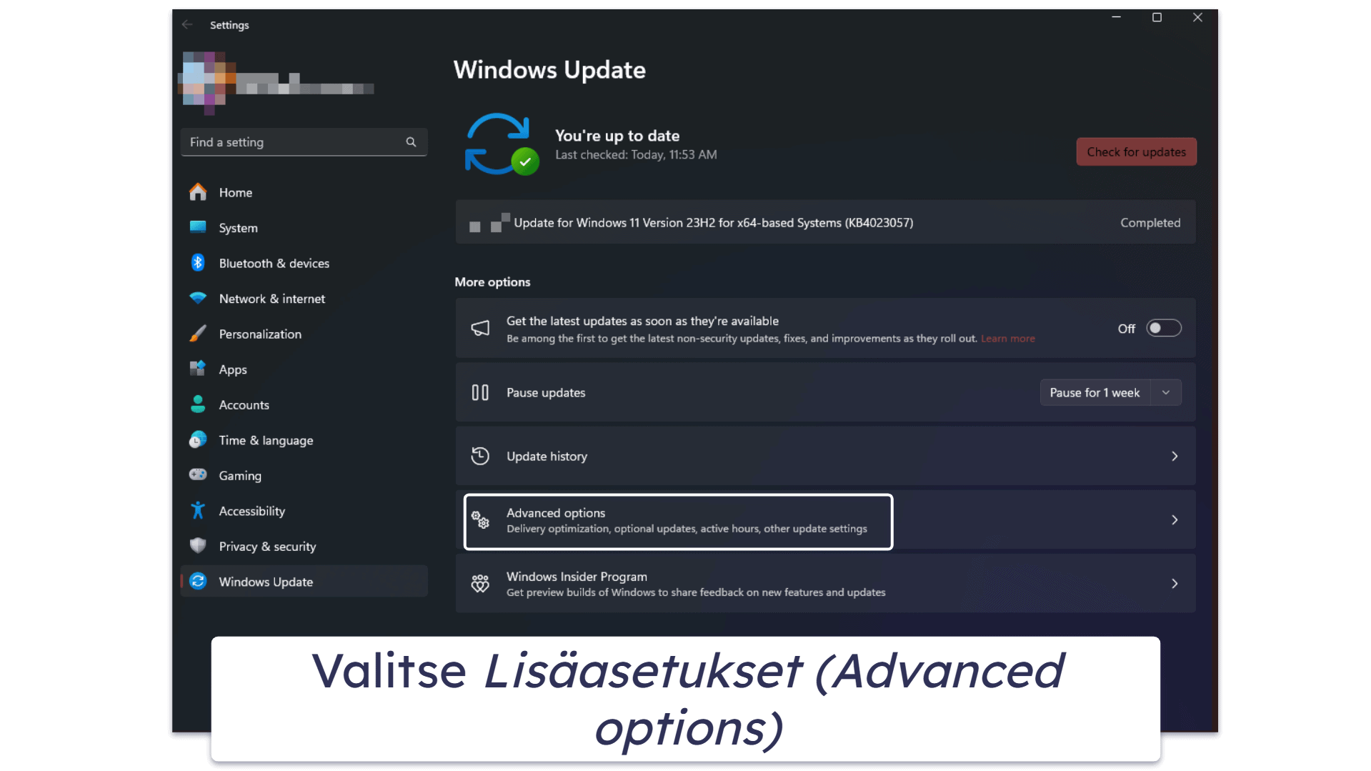 Kuinka päivittää Windows 11