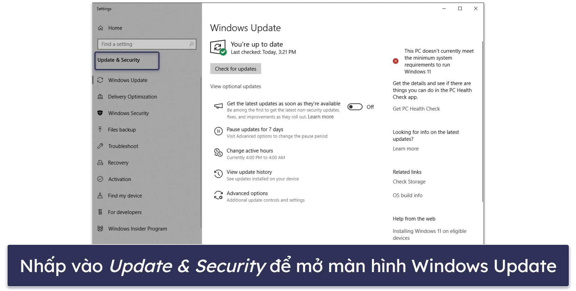 Cách cập nhật Windows 10