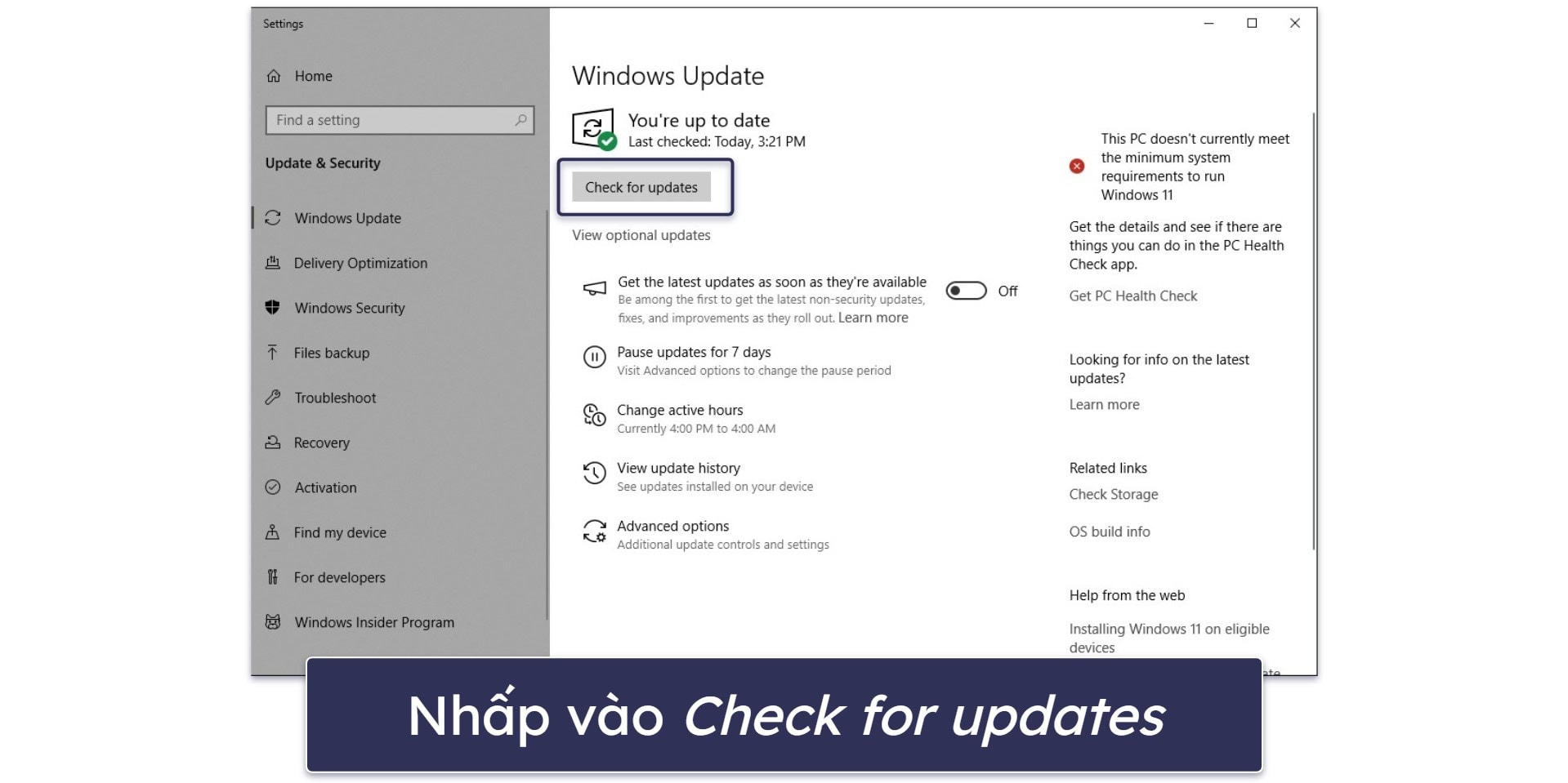 Cách cập nhật Windows 10