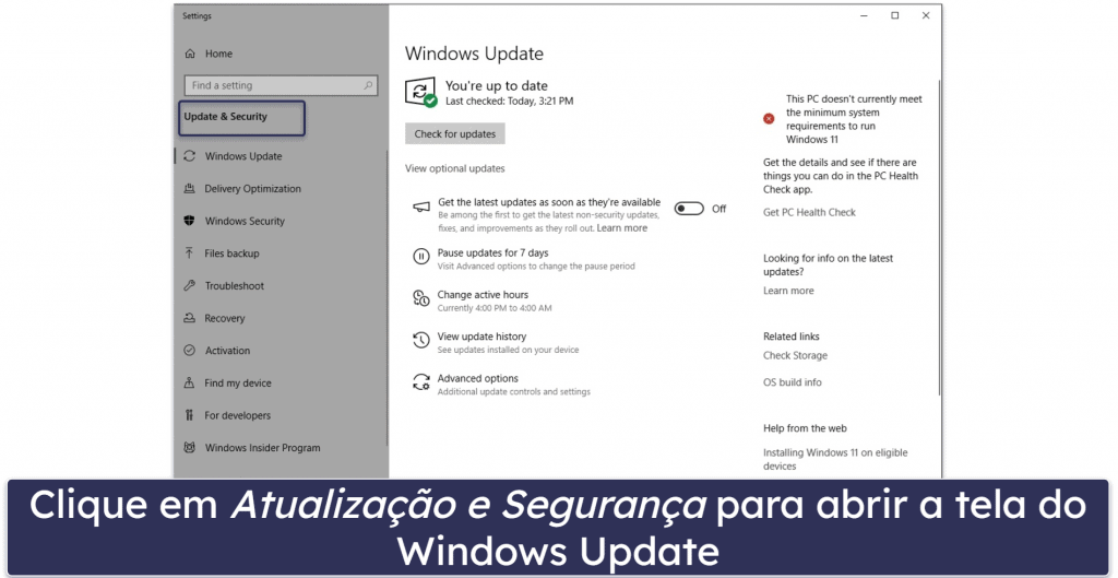 Como atualizar o Windows 10