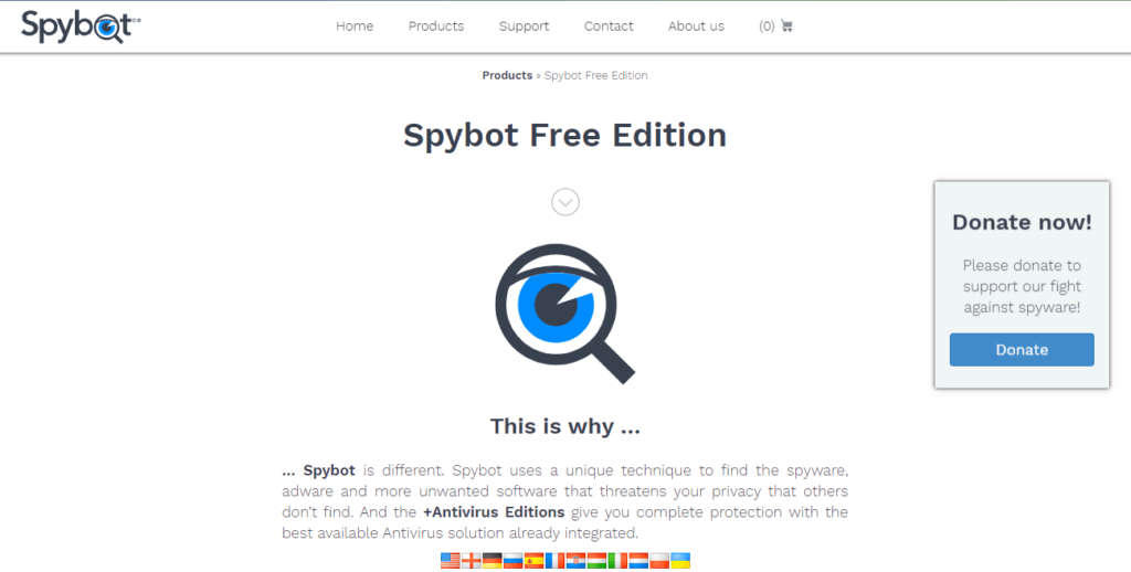 10. Spybot – Search and Destroy — 고급 사용자에게 가장 좋음