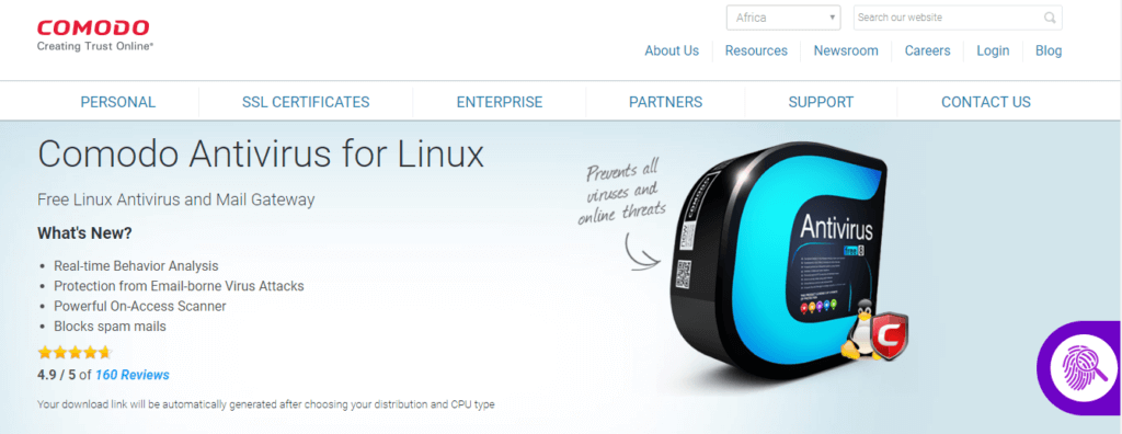 5. Comodo Antivirus for Linux — Régebbi disztrókat használó otthoni gépekre