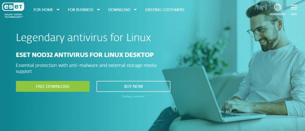 1. ESET NOD32 Antivirus для Linux — Лучший для домашнего использования