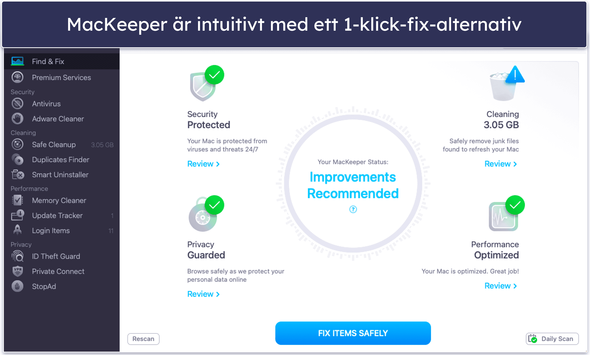 10. MacKeeper — Intuitiv internetsäkerhet för macOS-användare