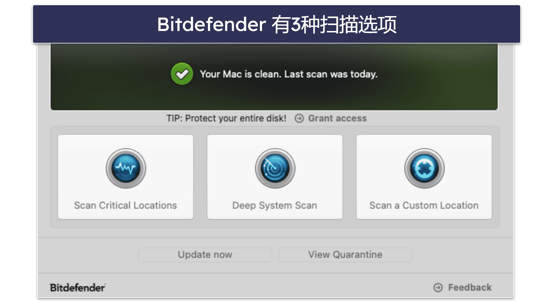 3.🥉 Bitdefender Virus Scanner for Mac: 基于云的优秀恶意软件扫描工具