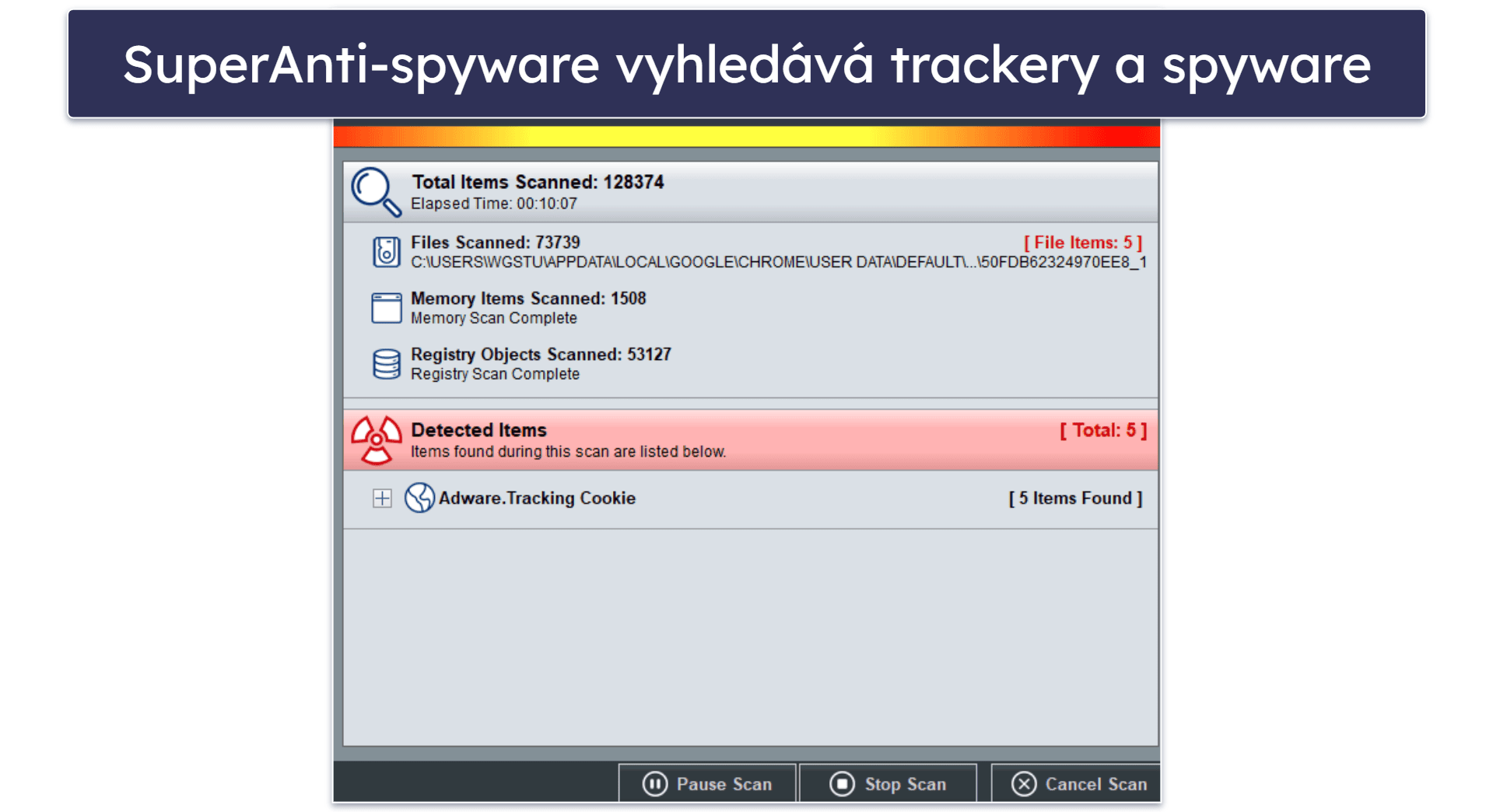 10. SUPERAnti-spyware – Nejlepší pro doplňkovou ochranu proti spywaru