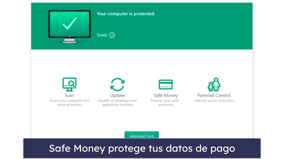 8. Kaspersky Premium: excelentes controles parentales + protección bancaria sólida