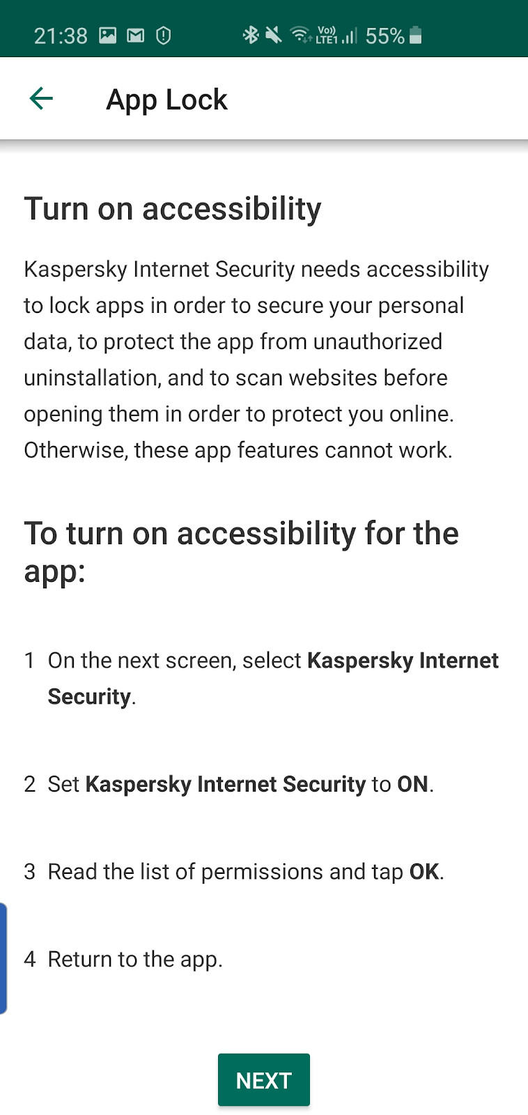 تطبيق Kaspersky Antivirus للهواتف النقالة