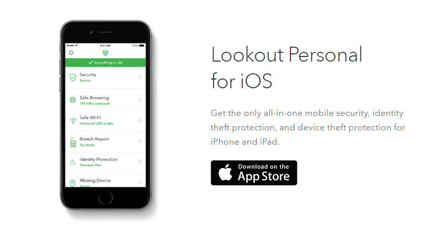 4. Lookout Personal за iOS – Най-добрата за намиране на изгубени iPhone-и