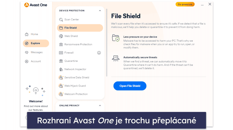 5. Avast One Basic — Efektivní antivirus s dobrou ochranou soukromí