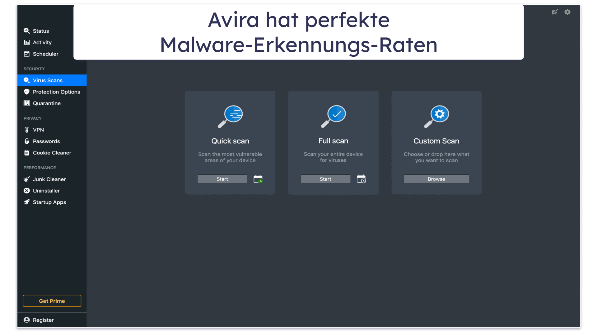 5. Avira Free Security für Mac: fortschrittlicher Virus-Scanner + ordentlich kostenlose Extras