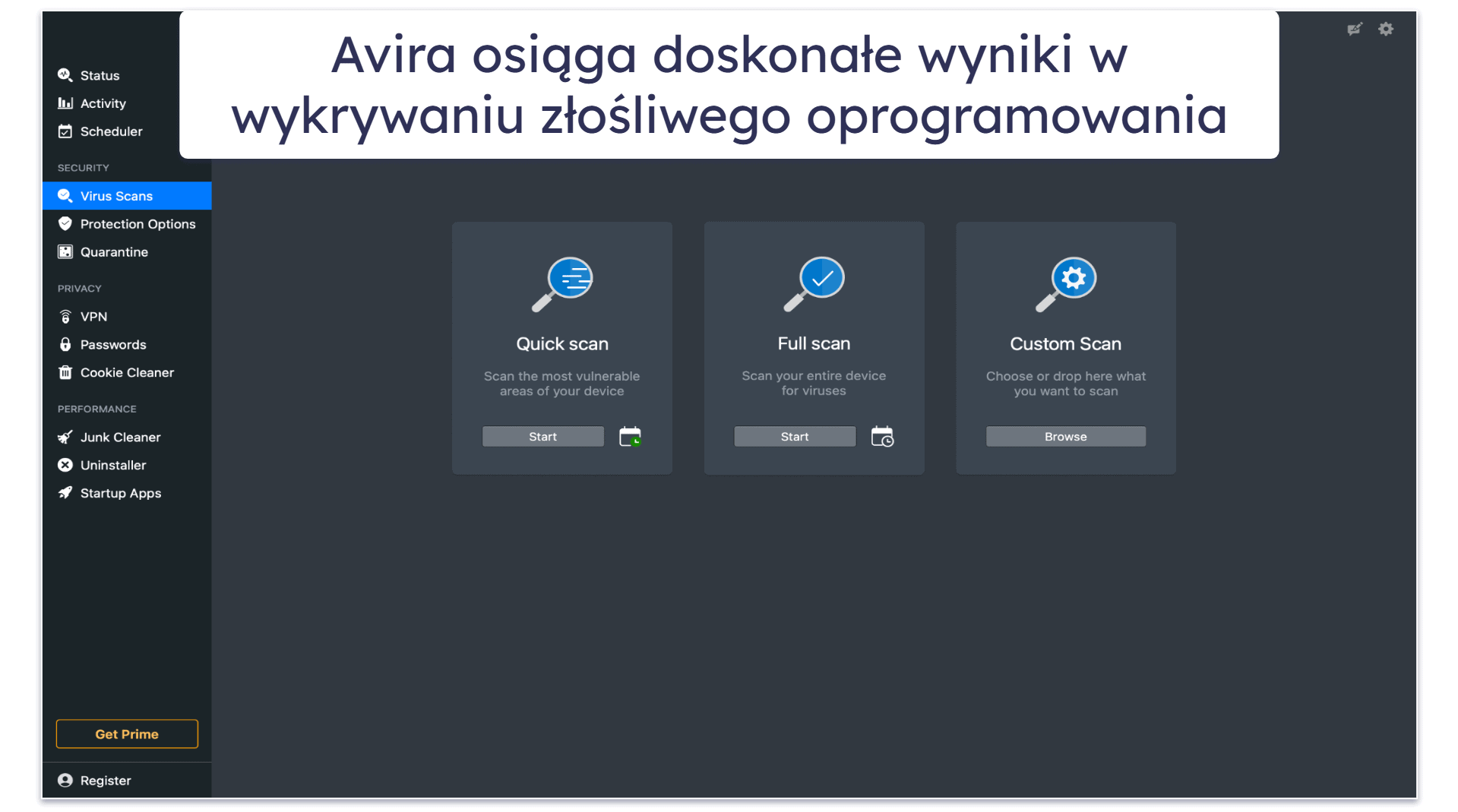 5. Avira Free Security for Mac: zaawansowany skaner wirusów + Dobre darmowe dodatki