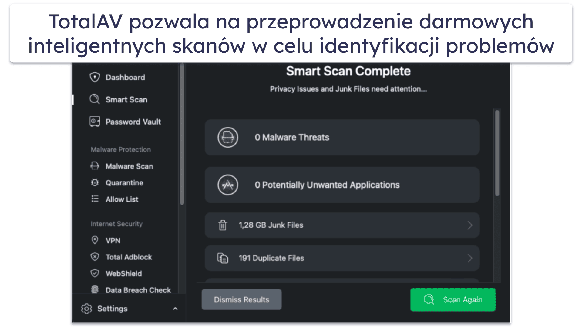 2.🥈 TotalAV Free for Mac: dobry skaner antywirusowy z 7-dniowym darmowym okresem próbnym Premium