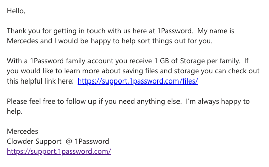 دعم عملاء 1Password