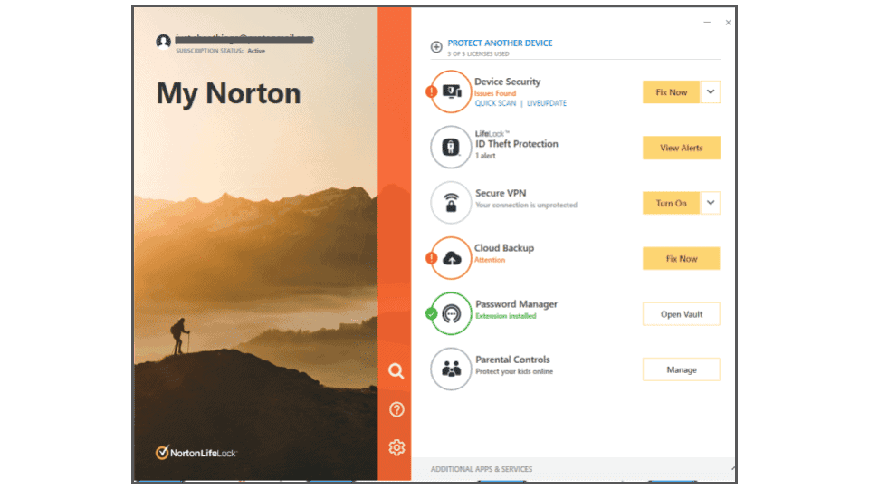 A Norton biztonsági funkcióiról