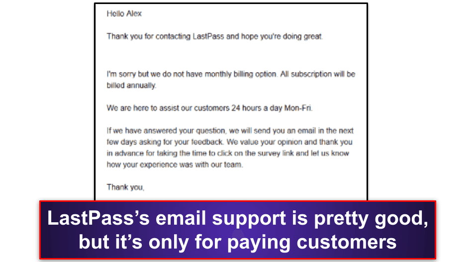 LastPass Customer Support