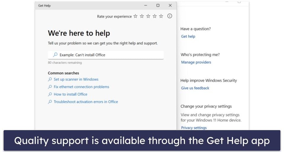 Windows Defender Customer Support