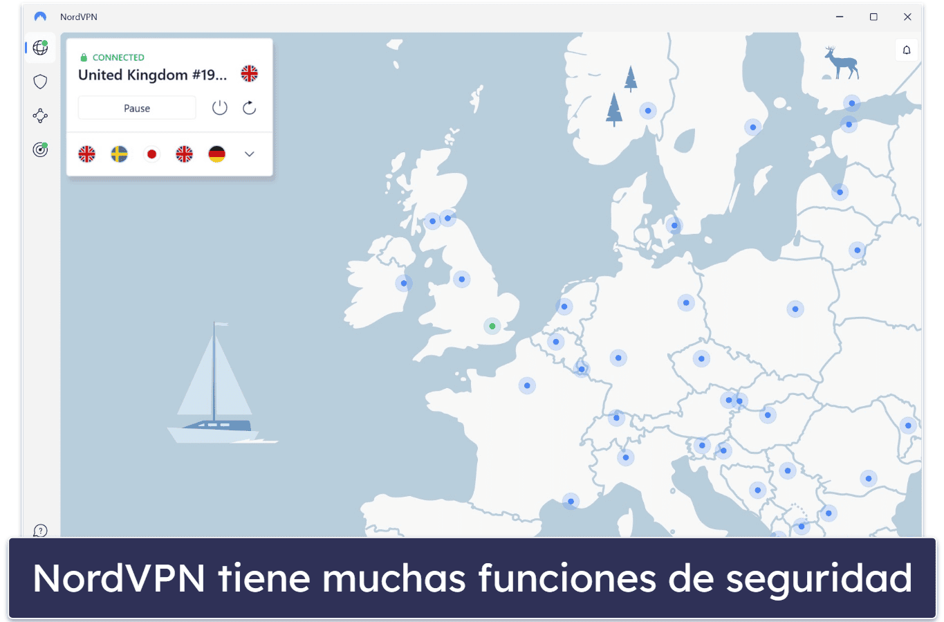 2. NordVPN: Una VPN muy segura con protección contra malware gratuita