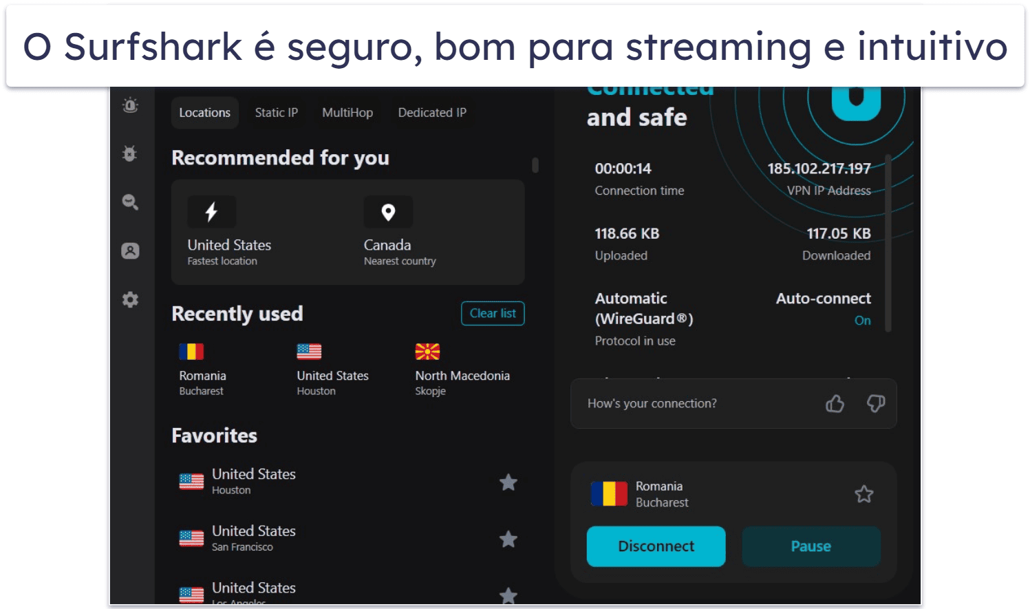 🥉3. Surfshark — VPN segura com antivírus complementar rico em recursos