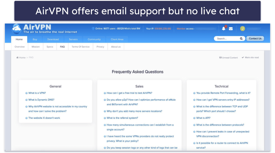 AirVPN Customer Support — Decent but Somewhat Inconsistent