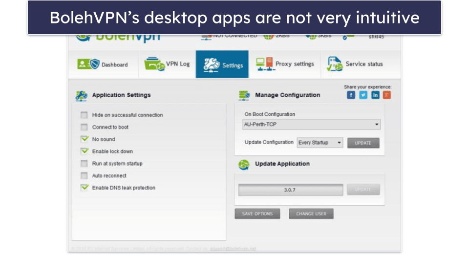 BolehVPN Ease of Use: Mobile &amp; Desktop Apps — Requires Manual Setups