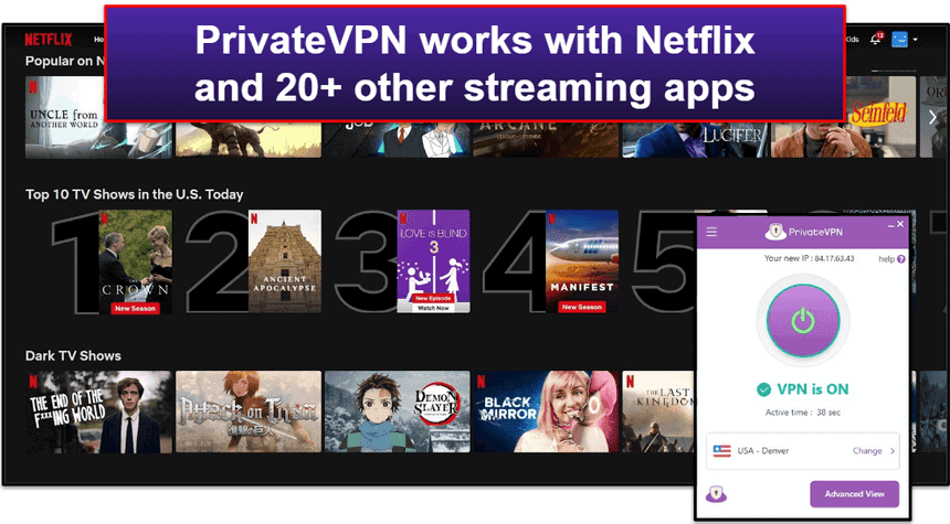 PrivateVPN Streaming Support
