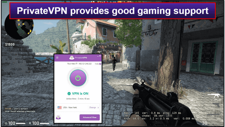 PrivateVPN Gaming Support