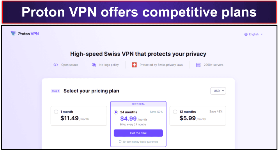 Proton VPN Plans &amp; Pricing