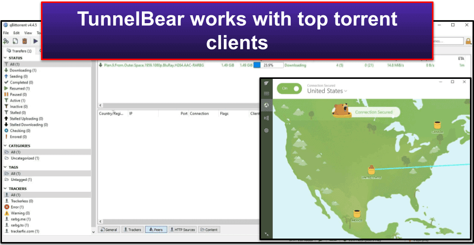 TunnelBear Torrenting Support