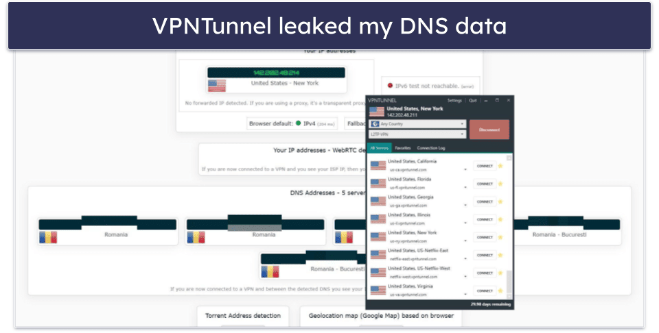 VPNTunnel Features — All the Basics (But Limited Leak Protection & Lacks Extras)