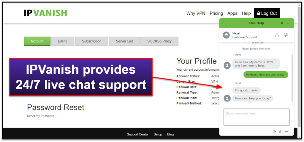IPVanish Customer Support