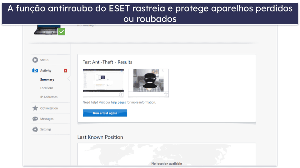 10. ESET — Detecção avançada de malware e ferramentas antirroubo