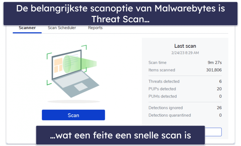 8. Malwarebytes Free – Minimalistische virusscanner