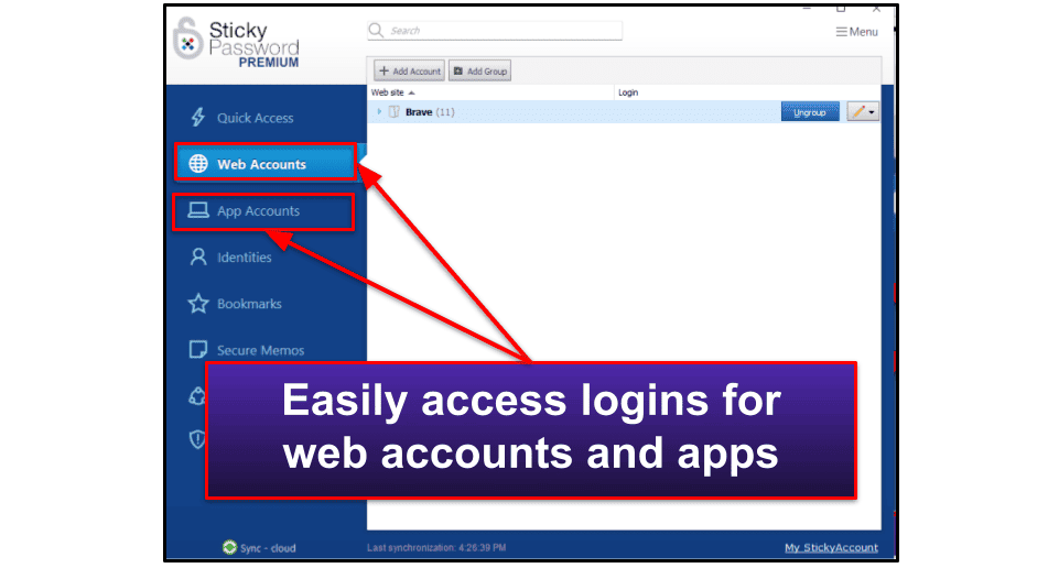 Sticky Password Security Features
