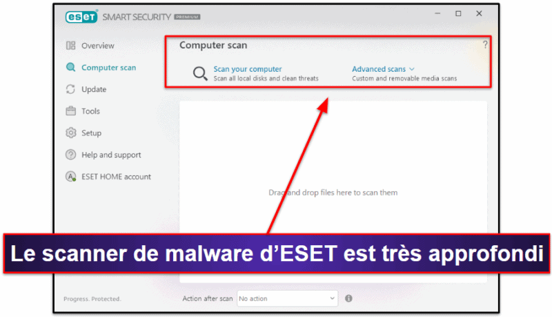 10. ESET — détection de malwares avancée et outils antivols