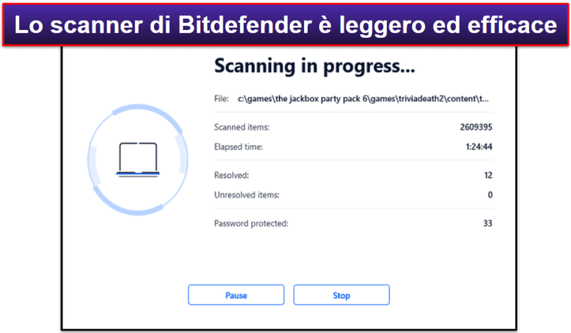🥈2. Bitdefender – Il miglior motore di scansione basato sul cloud (con eccellenti funzioni aggiuntive)