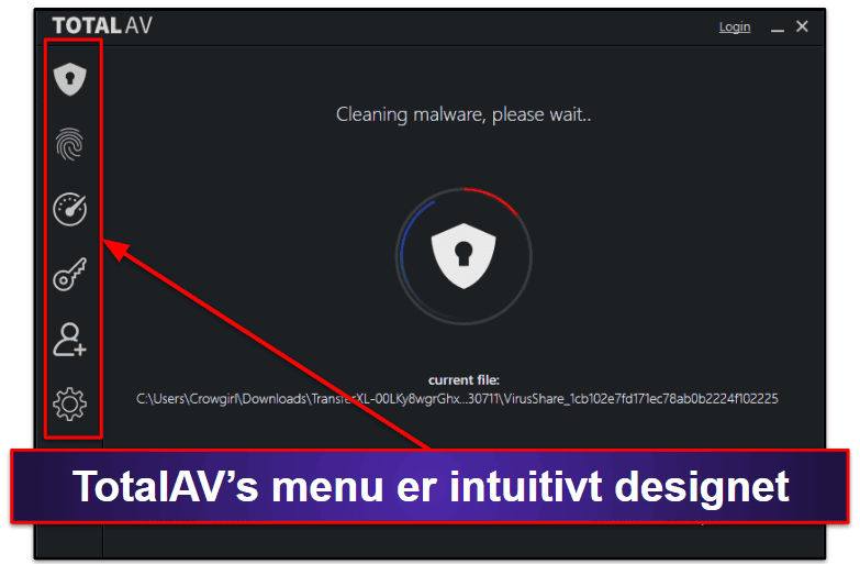 4. TotalAV — Nemmere at bruge (med geniale præstations- og optimeringsværktøjer)
