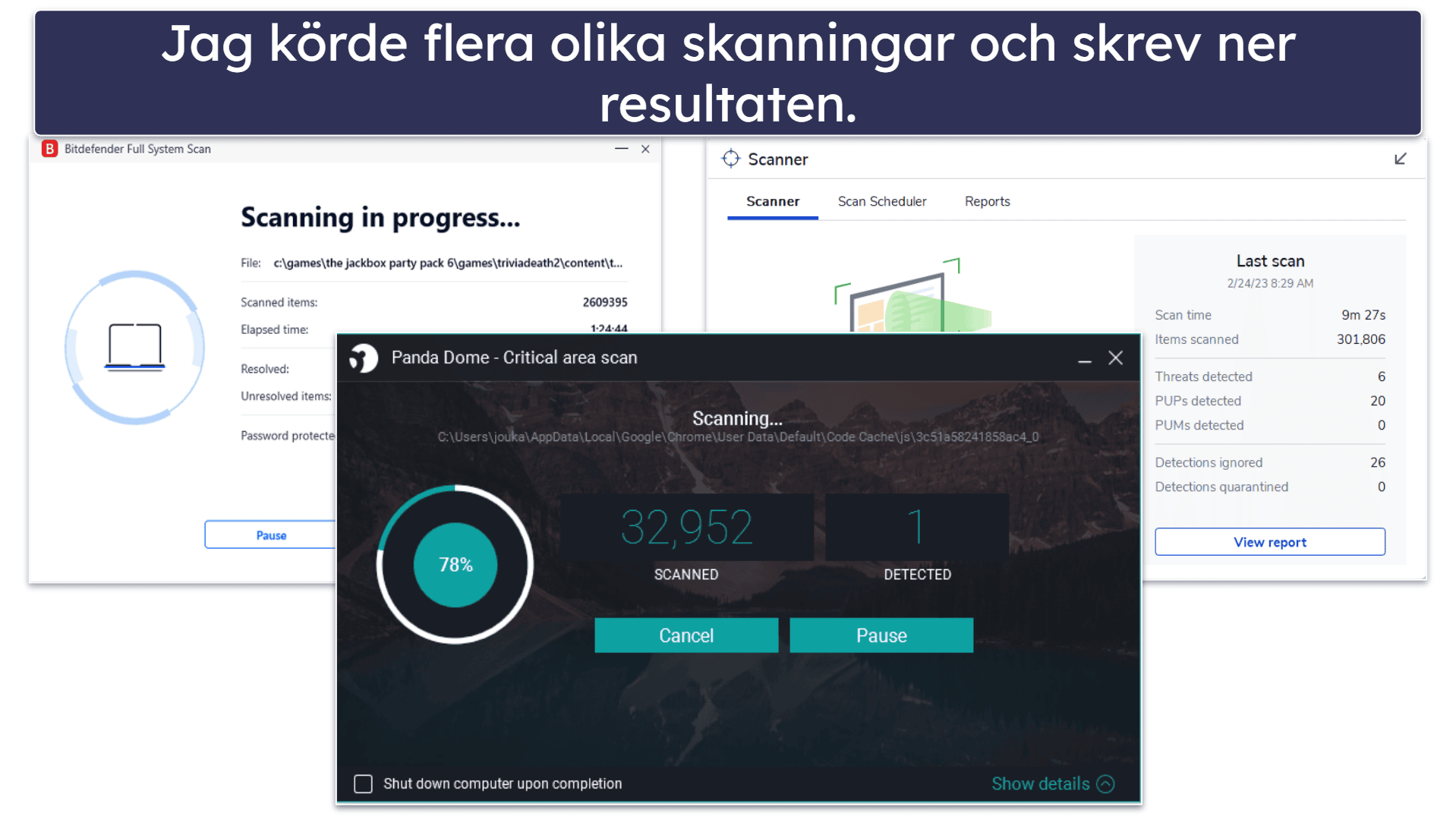 Testmetodik: Kriterier för jämförelse och ranking