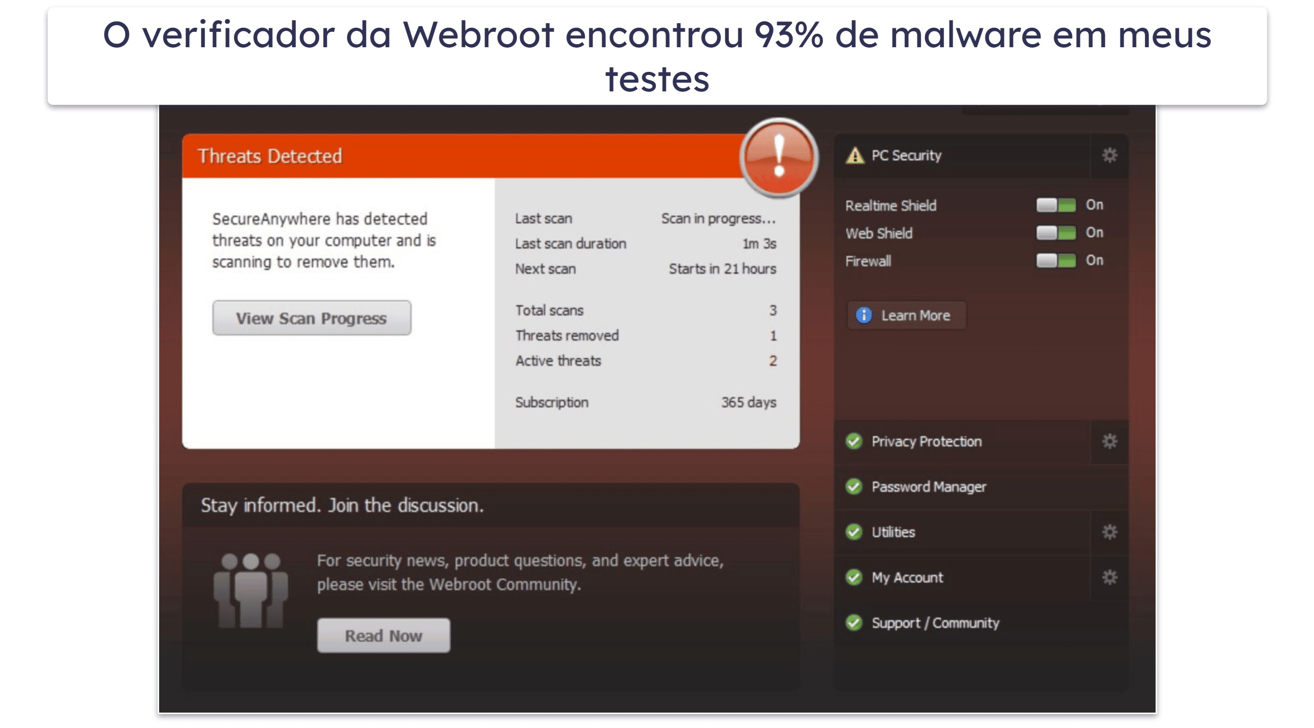 Bônus. Economize até 50% no Webroot! 