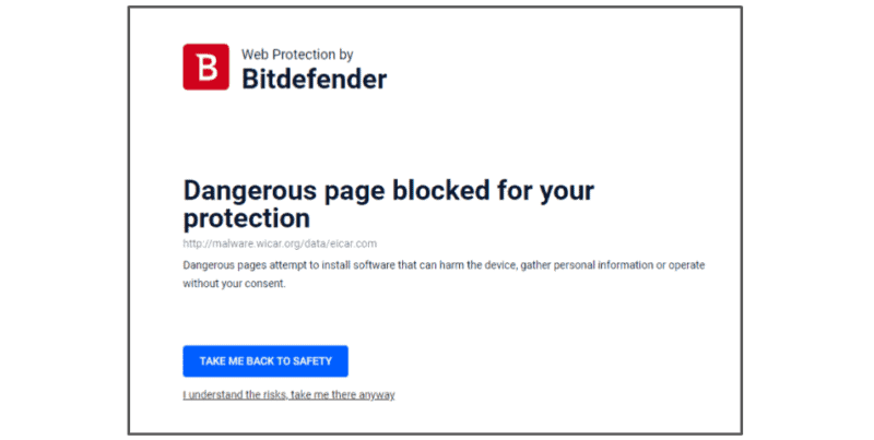 Функции обеспечения безопасности Bitdefender