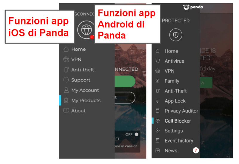 L’app per dispositivi mobili di Panda Dome